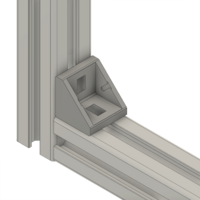 40-140-1 MODULAR SOLUTIONS ALUMINUM GUSSET<br>30MM X 30MM ANGLE W/HARDWARE